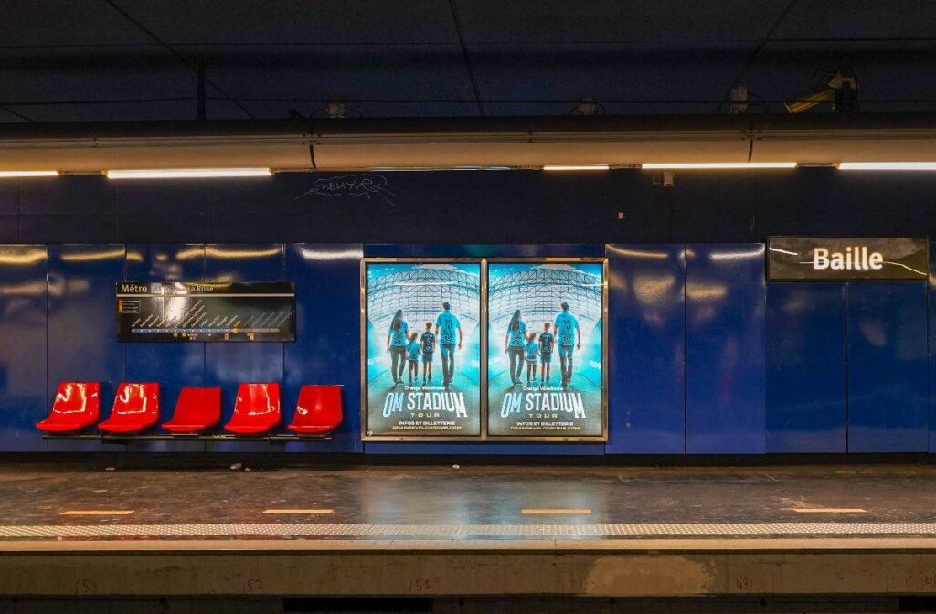Publicité OMSTADIUM metro marseille 2