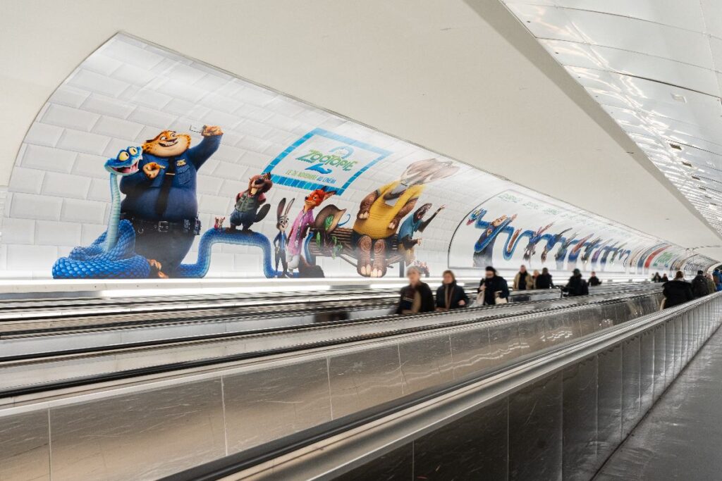 Publicité Event Zootopie2 metro paris 1