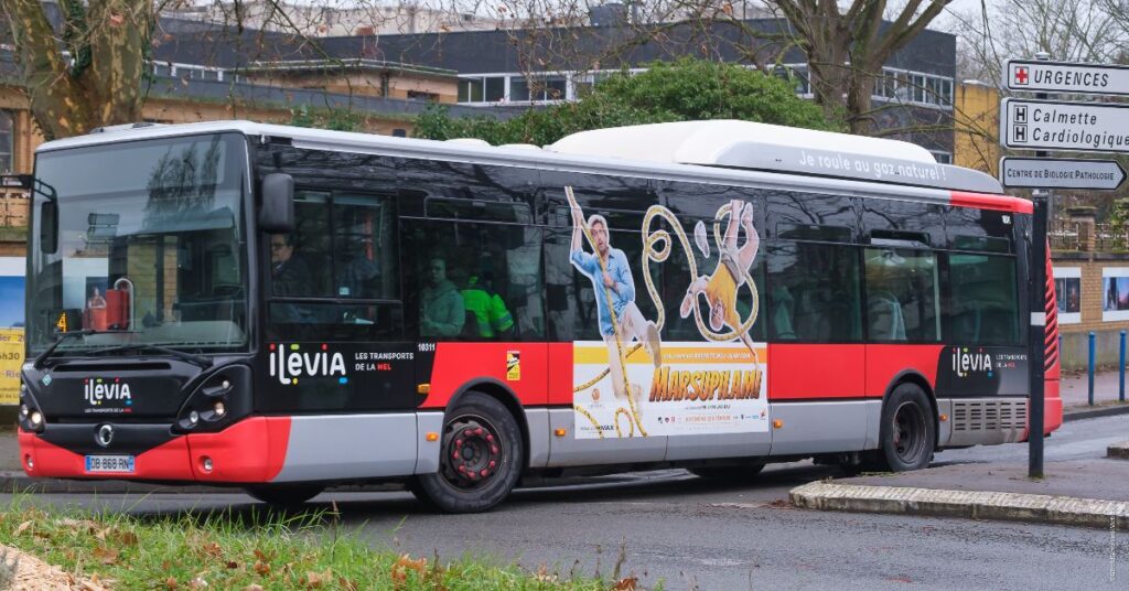 Publicité Marsupilami bus event Lille 2